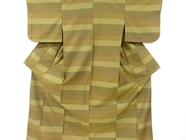 JAPANESE KIMONO / VINTAGE OMESHI KIMONO / SILK / WOVEN STRIPE